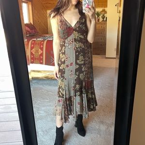 Vintage Y2K patchwork silk Ralph Lauren Dress